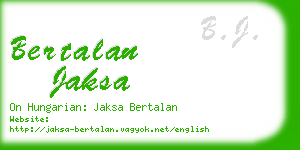 bertalan jaksa business card